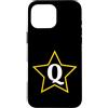 Just Letter Designs Lettera Q monogramma all'interno della stella gialla Custodia per iPhone 16 Pro Max