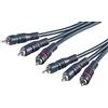 PremiumCord Cavo RCA HQ, 3 Connettori RCA Rca Su 3 Connettori RCA RCA, Cavo Di Collegamento Audio Video Di Qualità, Stereo, Per TV, Telefoni Cellulari, MP3, HiFi, Colore Nero, 2 m