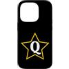 Just Letter Designs Lettera Q monogramma all'interno della stella gialla Custodia per iPhone 14 Pro