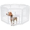 Iris Ohyama Recinto per Cani da Interno con Porta, A90cm, 8 Pannelli, Bianco, Plastica, Parco, Per Cucciolo, Gatti, Animali domestici, Interni, Esterni, Gabbia, Cuccia, Canile, CI-908