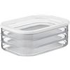 Mepal - Contenitore per Salumi Modula 3 strati - Contenitore con Coperchio per Frigorifero - Adatto per Conservare Pancetta e altri Prodotti a Base di Carne - 3x 500 ml - White
