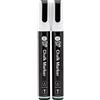SECURIT Chalk Star - Confezione di 2 pennarelli per calce liquide bianche per lavagne, lavagna, finestre o vetro - Nibs rotondi da 2 - 4 mm. Penne Chalk ideali per segnali e pubblicità