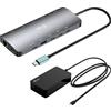 I-tec Docking station I-tec USB-C Metal NanoDock 4K 2xHdmi 1xUsb-c Video PD 140W con caricabatterie Grigio [C31NANOTRIPLED140]