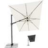 Doppler Ombrellone in Alluminio da 275 cm – Pieghevole con manovella per Balcone o terrazza, Resistente alla Pioggia con Protezione UV 80