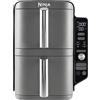 Ninja Double Stack XL Friggitrice ad Aria Verticale, Doppia Zona, 4 Livelli di Cottura e 2 Cassetti, Capienza 9.5L, 6 Funzioni, 8 Porzioni, Componenti Lavabili in Lavastoviglie, Grigio, SL400EU