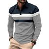 Comilaka Polo Uomo Manica Lunga Poloshirt Casual Colori a Contrasto Tops Slim Fit Autunno Inverno