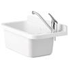 Negrari Lavandino Pilozzo a Muro in Resina, Resistente agli acidi di uso comune, Resistente all'umidità, Kit di scarico incluso, Interno e Esterno, L50 x P34 x H21 cm, Bianco