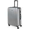 ITACA - Valigia Grande Rigida Viaggio Rigide. Trolley Grande con 4 RuoteDoppie Girevoli. Materiale ABS Valigia Rigida Grande Resistente e Leggero TSA, Argento