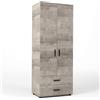 DecHome Armadio 2 Ante con 2 Cassetti 80x52x205 cm colore Rovere Plat. - GRK736K355