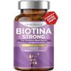 GrowNatural BIOTINA STRONG - Integratori per Capelli - Biotina Cheratina e Zinco - Vitamine per Crescita Capelli e anticaduta Donna e Uomo - 120 Compresse con Melograno, Vitamina C, Acido Folico e Selenio