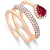 ORO&CO Anello con diamanti ct 0,51 e rubino