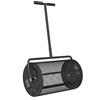 Outsunny Spandiconcime da 75L in Metallo con Manico Regolabile a T e Maniglia Imbottita, 70x40x112 cm, Nero