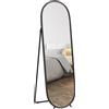 HOMCOM Specchio a Figura Intera da Terra con Supporto Pieghevole, in Vetro e Metallo, 40x41x159 cm, Nero