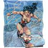 LOGOVISION Wonder Woman Blu Sky Wonder Woman Coperta super morbida al tatto setoso - 152 x 127 cm