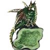 ICE ARMOR Statua decorativa a forma di drago verde su pietra sintetica verde, altezza 14 cm