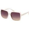 GUESS Women GU0015721B57 Sunglass, Occhiali Donna, Bianco Lucido, 57