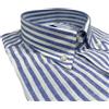 Bagariny Camicia uomo in lino e cotone button down regular fit blu Made in Italy