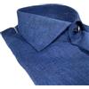 Bagariny Camicia uomo in lino e cotone collo francese regular fit blu Made in Italy