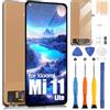 ARSSLY Schermo per Xiaomi Mi 11 Lite 4G 5G LCD Schermo per Xiaomi 11 Lite NE 5G Display 2109119DG M2101K9AG M2101K9G Touch Digitizer Assembly + Riparazione Kit (Nero senza Telaio)