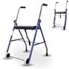 Mobiclinic®, Deambulatore per anziani, Emerita, Marchio europeo, Pieghevole, Regolabile, Acciaio, Maniglie ergonomiche, Leggero, 2 ruote, Adulti, Blu