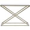 Jahnke Xtra Console Consolle, Legno ingegnerizzato Metallo, Vetro Trasparente/Oro, Taglia Unica
