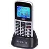 Trevi MAX 20 Telefono per Anziani Tasti Grandi, Display LCD 1.77", Cellulare con Funzione SOS, Ripetizione Vocale dei Numeri, Base di Ricarica, Sveglia, Memorizzare fino a 150 numeri, Argento