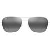 Maui Jim Naauao Occhiali, Argento Lucido W/Cristallo, 58-16-145 Unisex-Adulto