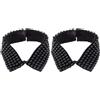 SOIMISS 2 Pz collare falso collare finto girocollo in perle di poliestere colletto girocollo pearl necklace Collare di abbigliamento Colletto elegante falso collare di perle Black