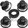 Uchidodo Filo Decespugliatore, 4 Bobine per Tagliabordi Black e Decker, Lunghezza 5.1 m, Diametro 1,6 mm con Coperchio E Molla