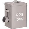 Navaris Bidone Porta Crocchette per Cani - Porta Croccantini Biscotti Cane Gatto - Contenitore Cibo Gatti - Scatola Ferro con Coperchio Maniglie e Paletta - Design Vintage - 5,9 L