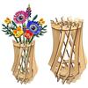 Mapille Set di 2 Vasi per Fiori in Legno, Vaso Puzzle 3D, Vasi Puzzle Espositore per Fiori Lego, Vaso Decorazione da Tavolo, Supporto in Legno per Rose Lego Girasoli Tulipani Orchidee (18 x 10,5cm)
