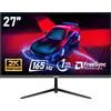 Monitor PC Da 27 Pollici, 2K WQHD (2560 × 1440), Monitor Da Gioco 165Hz, 1Ms Sen