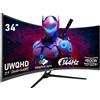 Does not apply Monitor Ultrawide Da 34 Pollici 1500R Curvo 144Hz Monitor per Computer Da Gioco,