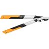 Fiskars Troncarami con lame bypass per legno verde, Sistema a cremagliera PowerGear X, Misura S, Diametro di taglio: 3,8 cm, Lame in acciaio temprato con rivestimento antiaderente, Lunghezza: 57 cm, Nero/Arancione, LX92, 1020186