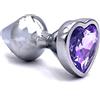 BONDAGERIE® Plug anale bullet con cuore viola, sacchetto incluso, Taglia M