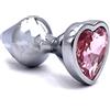 BONDAGERIE® Plug anale Largo bullet con cuore rosa, sacchetto incluso, Taglia M