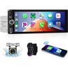 Hodozzy RDS Autoradio con Wireless Apple Carplay Android Auto con 6.86 Pollici Schermo,1 Din Stereo Auto Bluetooth,Touch Screen con Mirror Link/FM/USB/AUX con Telecamera Retromarcia