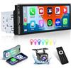 Inefala Autoradio Bluetooth 1 Din Compatibile con Carplay Android Auto 6,9 Pollici Touchscreen Stereo Auto Supporta Bluetooth Vivavoce/Mirror Link/FM Radio/USB/EQ con Telecamera Posteriore