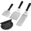 onlyfire Kit di Accessori Professionali per Barbecue, Smash Burger Press in Ghisa, Spatola per Piastra, Raschietto per Barbecue e Spatola Forata, Accessori Barbecue per Grigliate e Cotture All'aperto