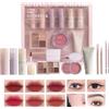 EONFAVE All In 1 set di trucco, 11 pezzi, set regalo per trucco, lucidalabbra, rossetto, palette di ombretti, matita per sopracciglia, eyeliner, BB Cream, morbida come la seta, per regali perfetti,