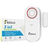 FRIDGGI Allarme 3 in 1 - Allarme porta congelatore con ritardo, 0/5/10/30/60 secondi, 2/5 minuti, promemoria per porte e finestre, da 80 a 120 dB, ritardo temporale per porte e finestre (bianco)