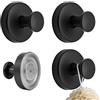 lafo Roha Home Ganci Ventosa Bagno 2 Pezzi, Porta Asciugamani Ventosa Ultra Resistente, Ventose con Gancio Super Resistente, Appendi Accappatoio Bagno, Ganci a Ventosa Super Resistenti Nero Opaco