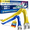 S&R Set di 2 Piedi di Porco Professionali 50 Cm e 80 Cm. Levachiodi per Bancali Piccolo e Lungo in Acciaio Temprato Ideali per Demolizioni, Smontaggi e Ristrutturazioni. Blu e Giallo.