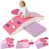 COSTWAY Set di 6 Blocchi di Schiuma per Arrampicata per Bambini, Blocchi in Schiuma per Arrampicarsi e Strisciare, Costruzione Mattoncini Morbidi per Bambini 12+ Mesi (Rosa)