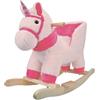 GIODICART Unicorno a Dondolo Rosa, Morbido Peluche Cavalcabile per i Bambini Più Piccoli