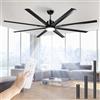 Airwit 183cm Grande Ventilatore da Soffitto con Luce e Telecomando, Silenzioso Lampada Ventilatore da Soffitto con 8 Alluminio Pale, Industrial Ventola Soffitto con Reversible DC Moteur, 6 Velocità