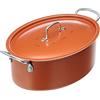 Moneta Zecchino Casseruola Ovale con Coperchio in Alluminio 28 cm, Alimentare, Silver