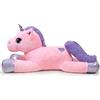 SNOWOLF Giocattolo gigante di peluche unicorno, grande peluche animale, grande cavallo grande peluche peluche peluche Fluffy, regalo per bambini e ragazze (pink, 80 cm)