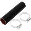 A ABSOPRO 1 Set Tubo in Silicone Nero Rosso per Auto 28mm/1.1 ID 150mm/5.91 Lunghezza 0 Gradi con Morsetti Tubo Refrigerante Universale
