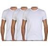 Fragi Maglia Uomo Maniche Corte in Puro Cotone, Maglia Collo Basso in Tessuto Elastico Senza Cuciture Seamless, Made in Italy - Set da 3 (Bianco, M)